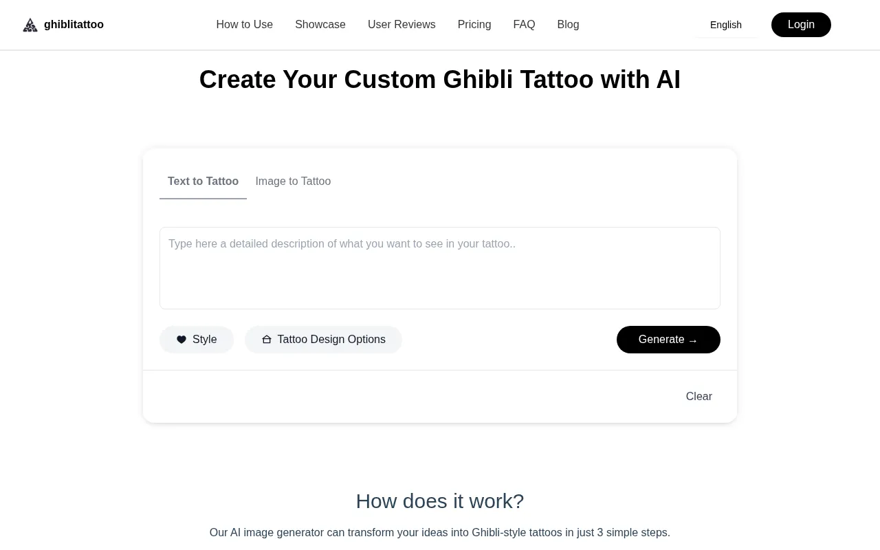 ghibli tattoo generator — preview screenshot