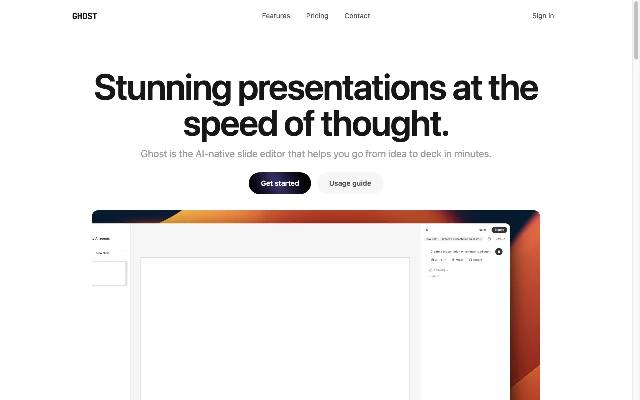 Ghost — pricing page