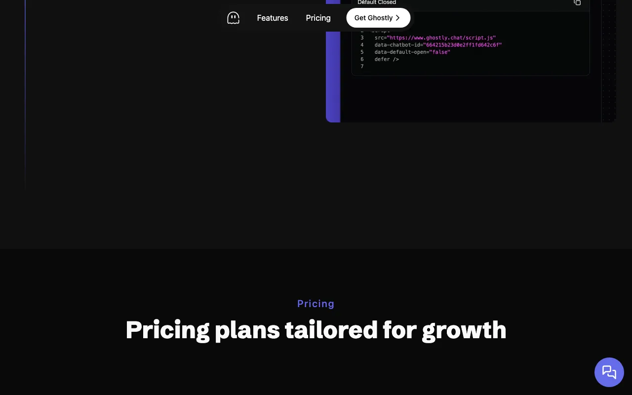 Ghostly Chat — pricing page
