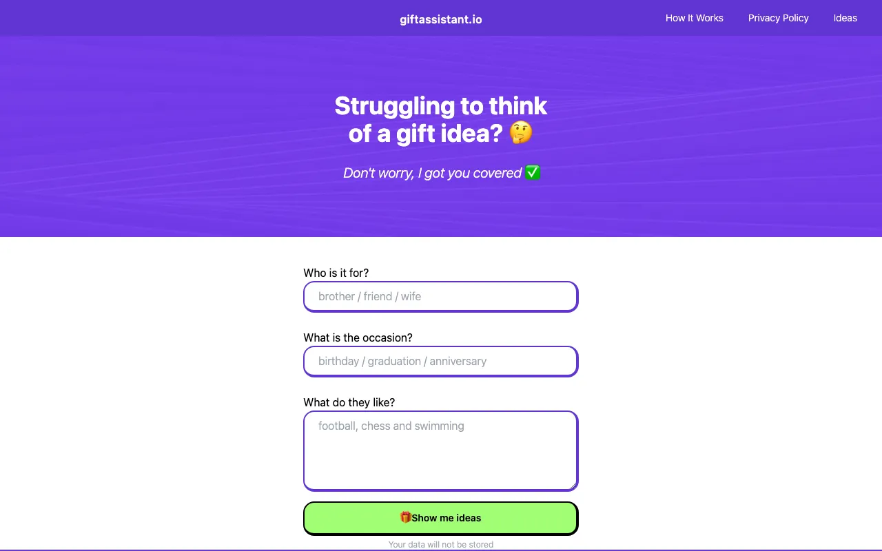 GiftAssistant — preview screenshot