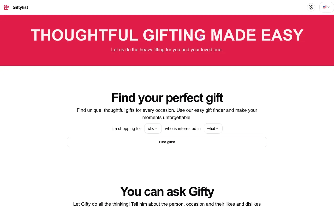 Giftylist.com — preview screenshot