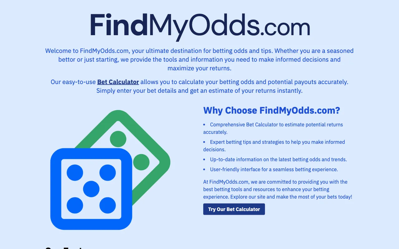 FindMyOdds.com — preview screenshot