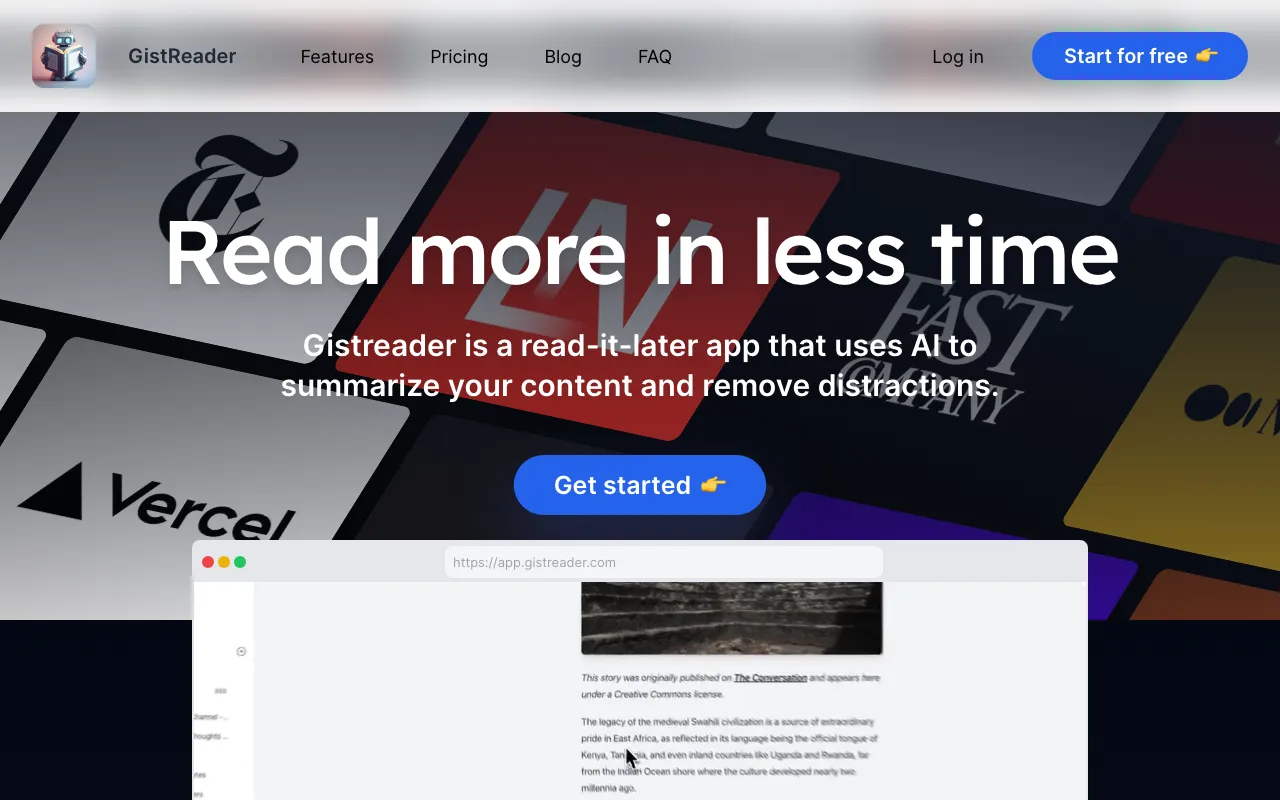 GistReader — preview screenshot
