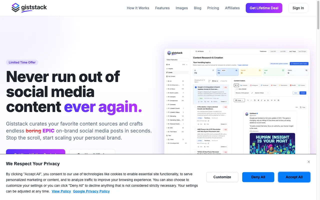Giststack — preview screenshot