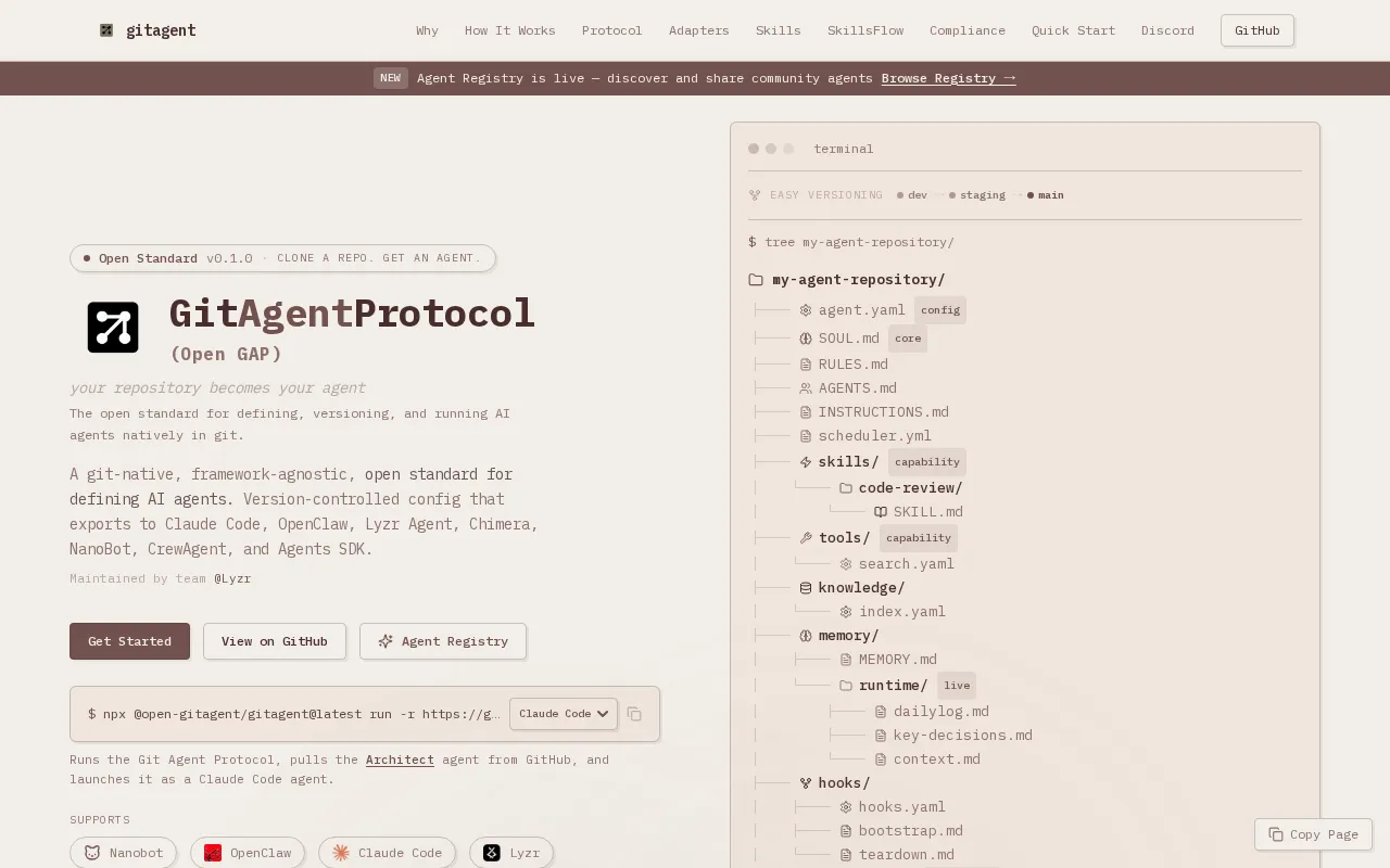 GitAgent by Lyzr — preview screenshot