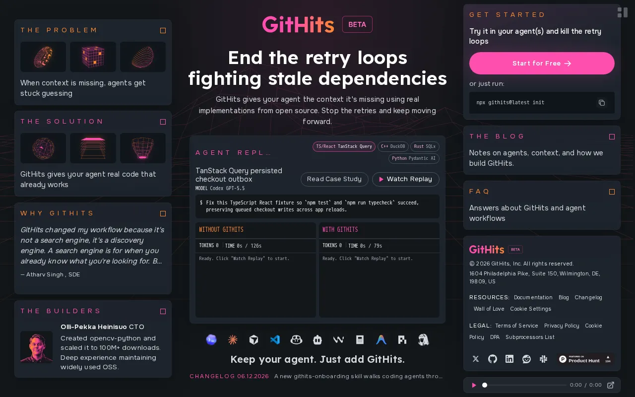 GitHits beta 0.9 — preview screenshot