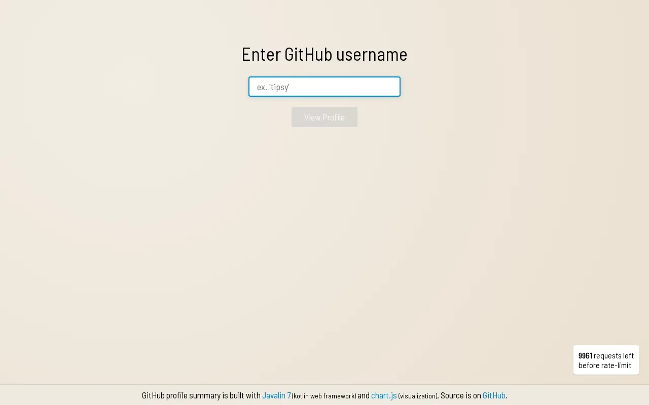 Github Profile Visualizer — preview screenshot