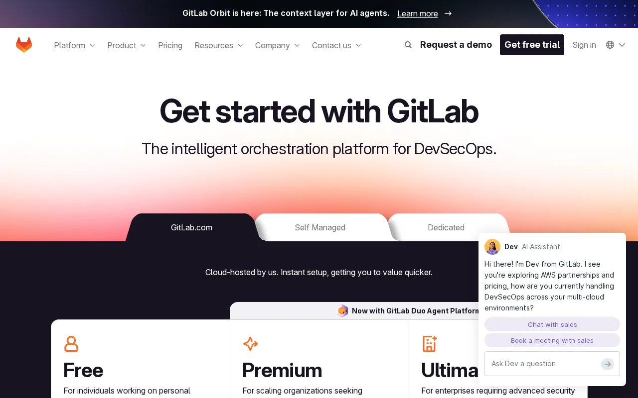 GitLab — pricing page