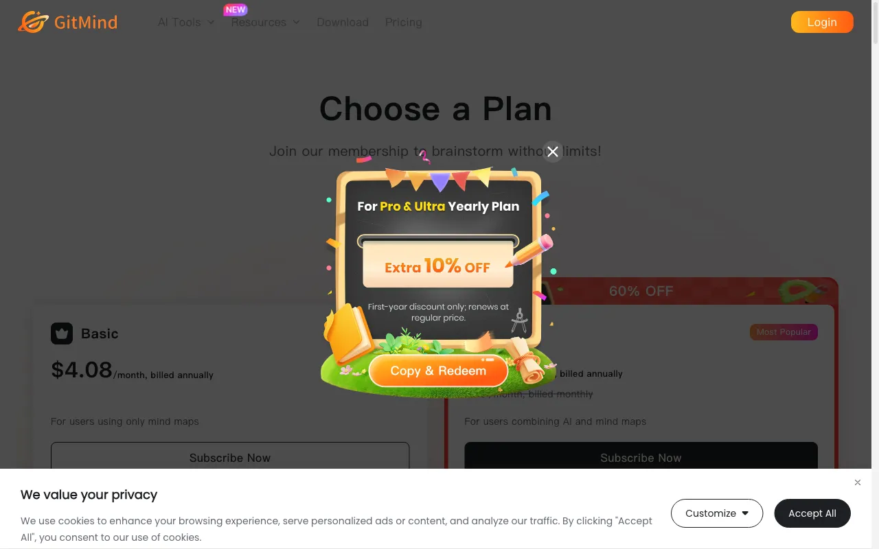 GitMind AI — pricing page