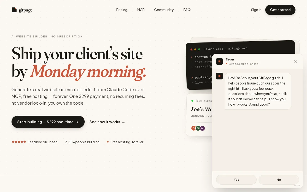 GitPage AI Website Builder — preview screenshot