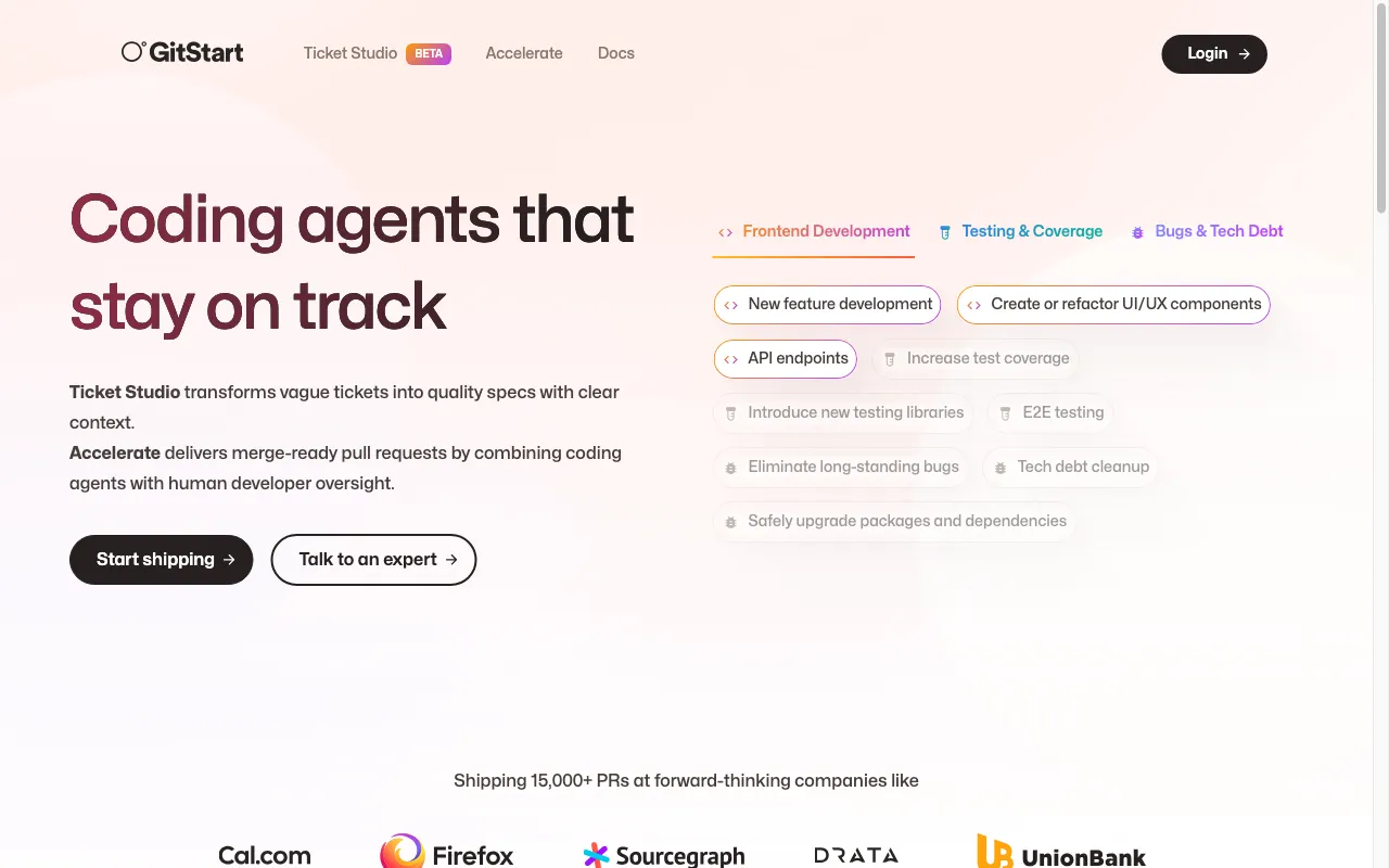 ◯˚GitStart AI Ticket Studio — preview screenshot