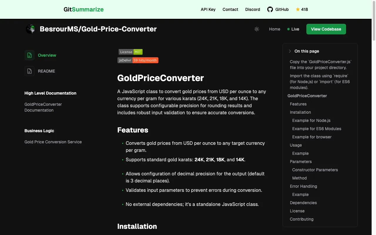 GitSummarize — pricing page