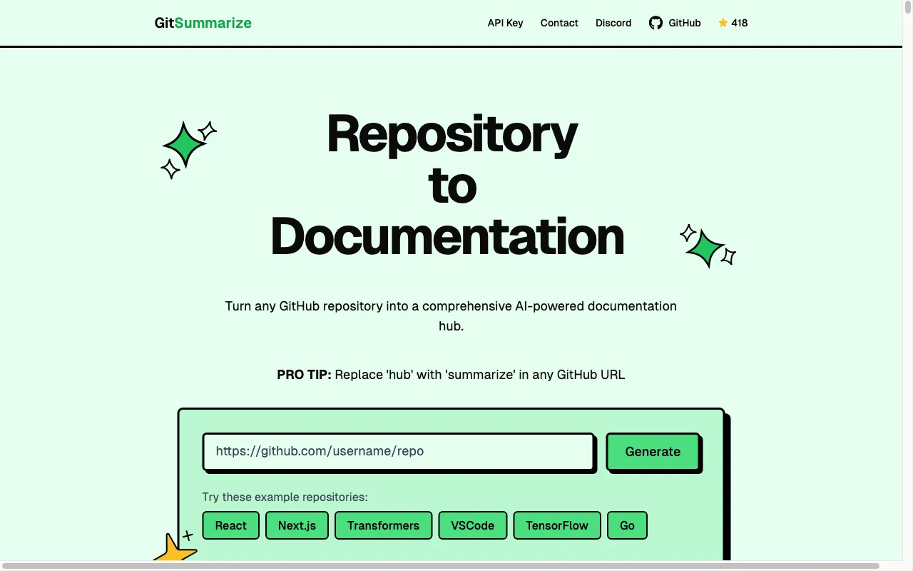 GitSummarize — preview screenshot