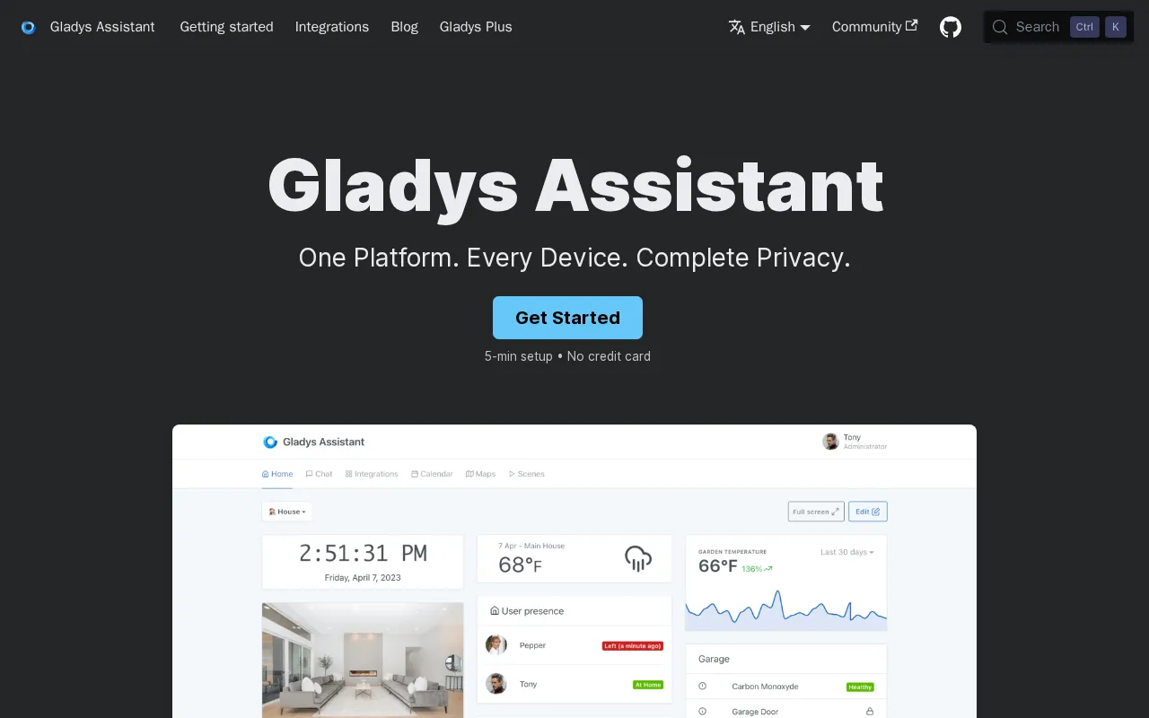 Gladys Assistant — preview screenshot