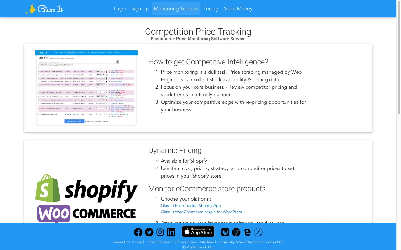 Glass It Price Tracker — pricing page