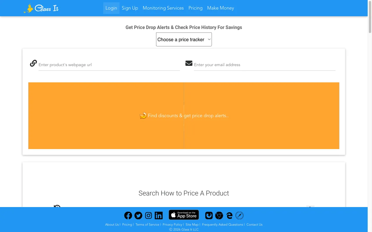 Glass It Price Tracker — preview screenshot