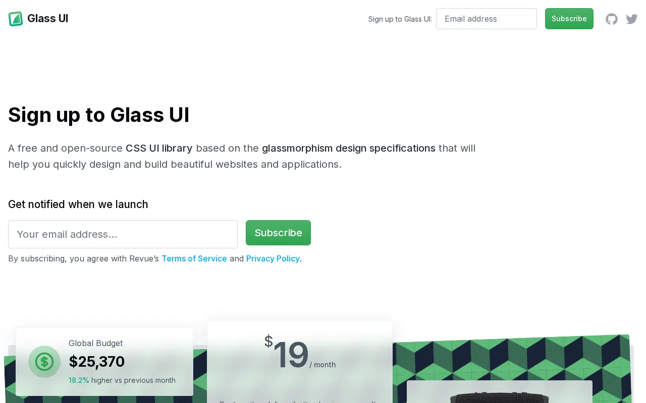 Glass UI — preview screenshot