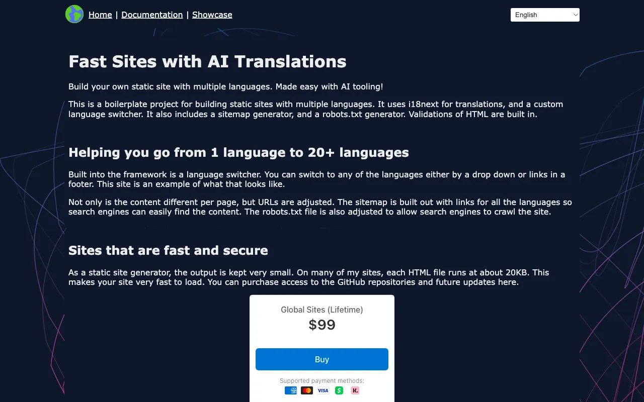 Global Sites — preview screenshot