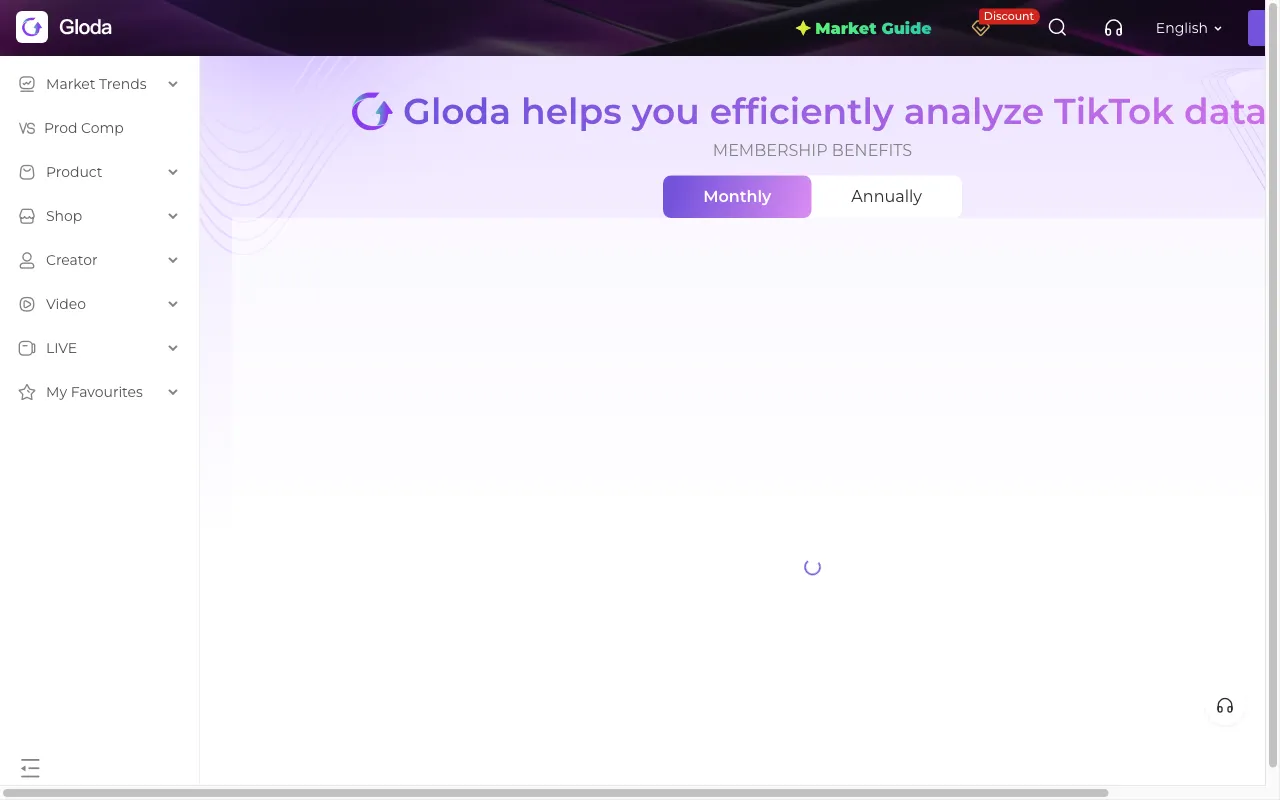 Gloda — pricing page