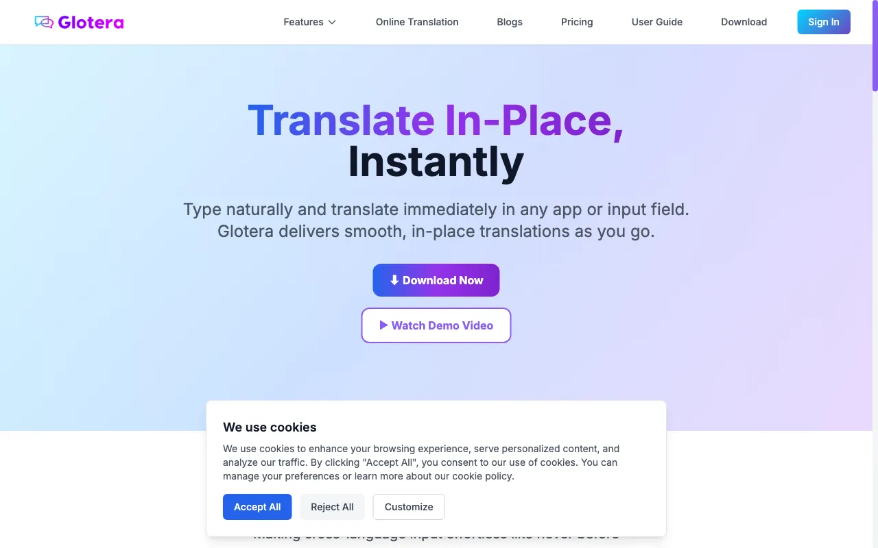 Glotera AI — preview screenshot
