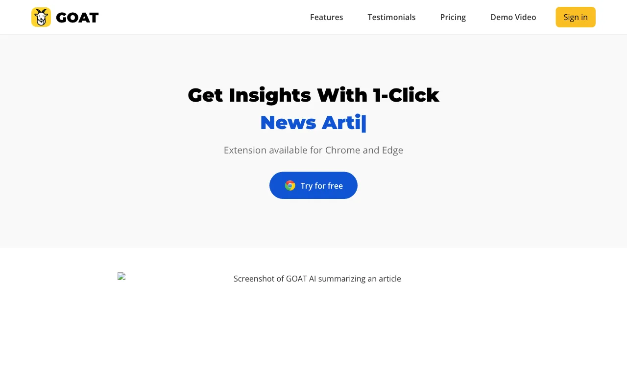 GOAT AI — pricing page