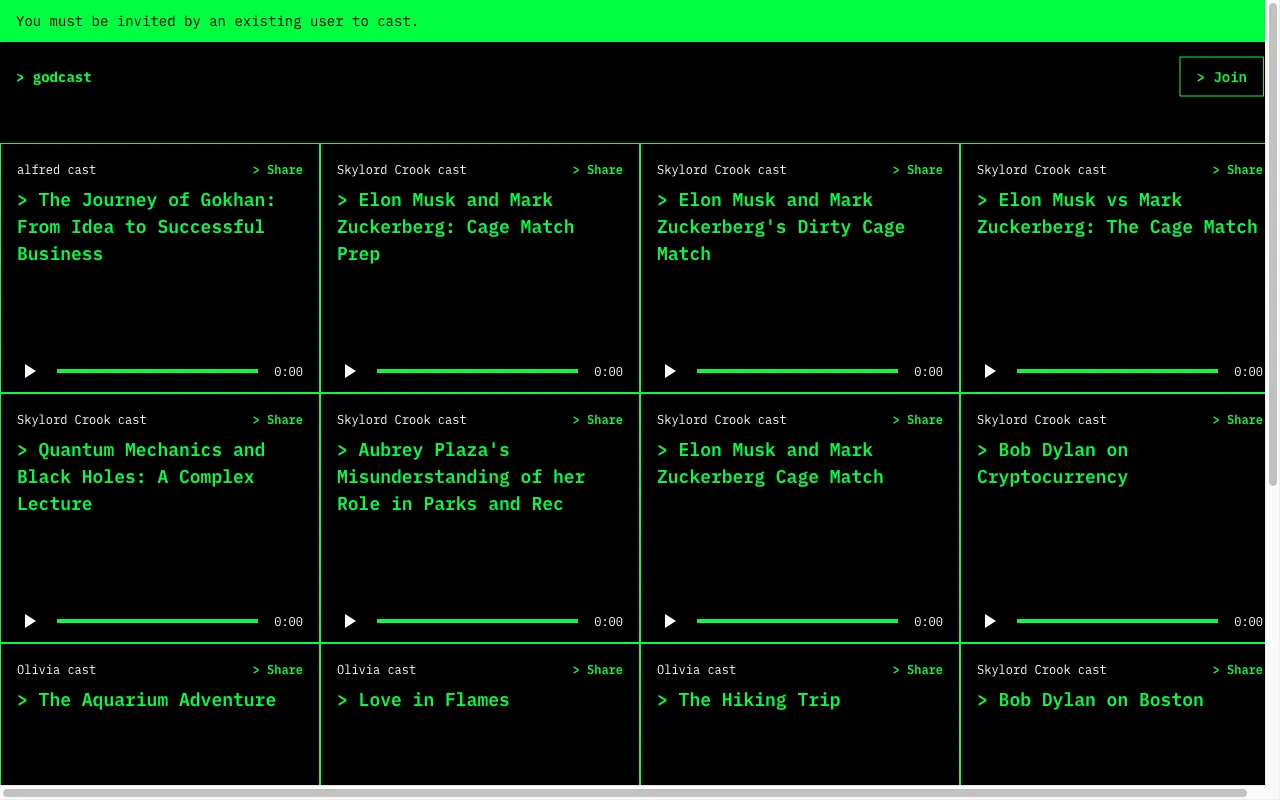 > godcast — preview screenshot