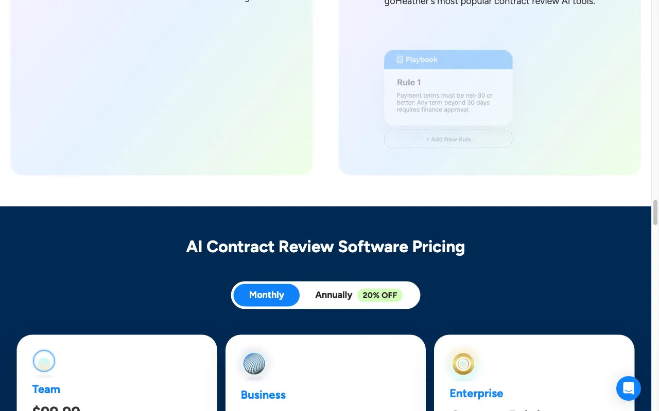 goHeather — pricing page