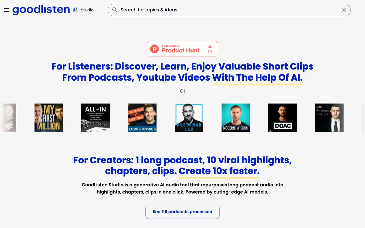 GoodListen — preview screenshot