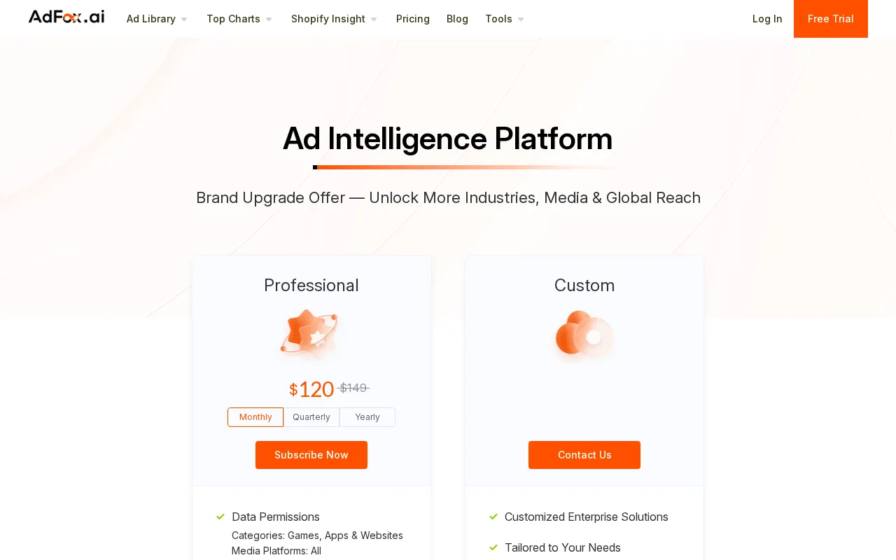 AdFox (formerly GoodsFox) — pricing page