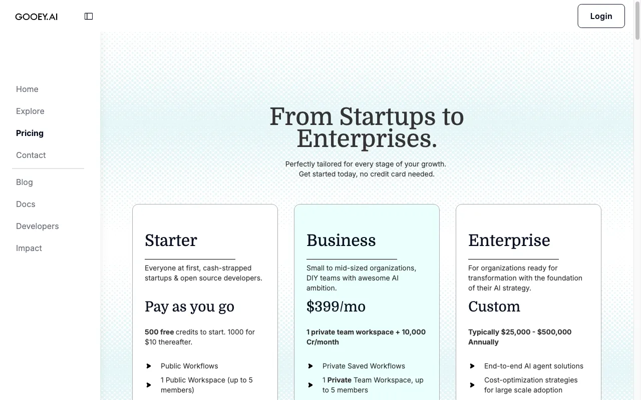 Gooey.AI — pricing page