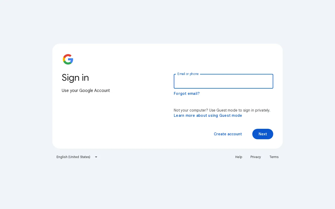 Google Accounts — preview screenshot