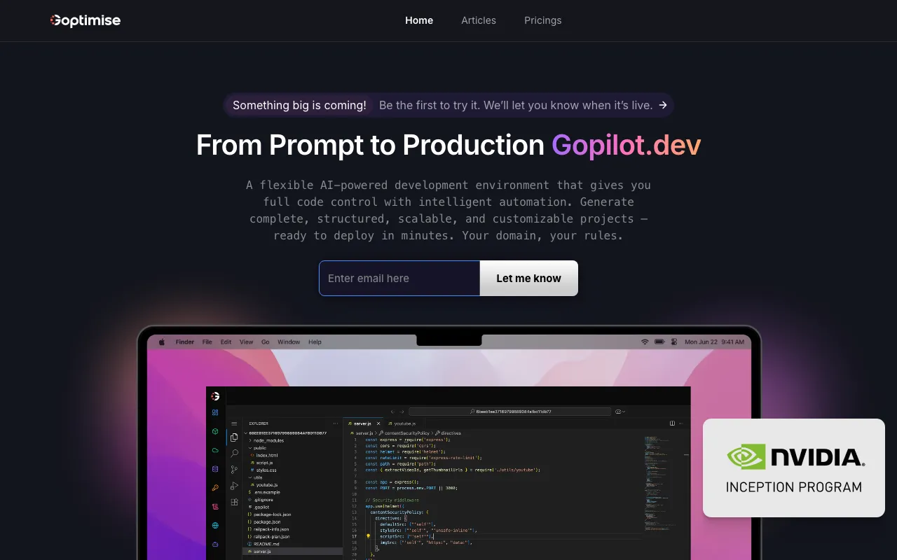 Goptimise — preview screenshot