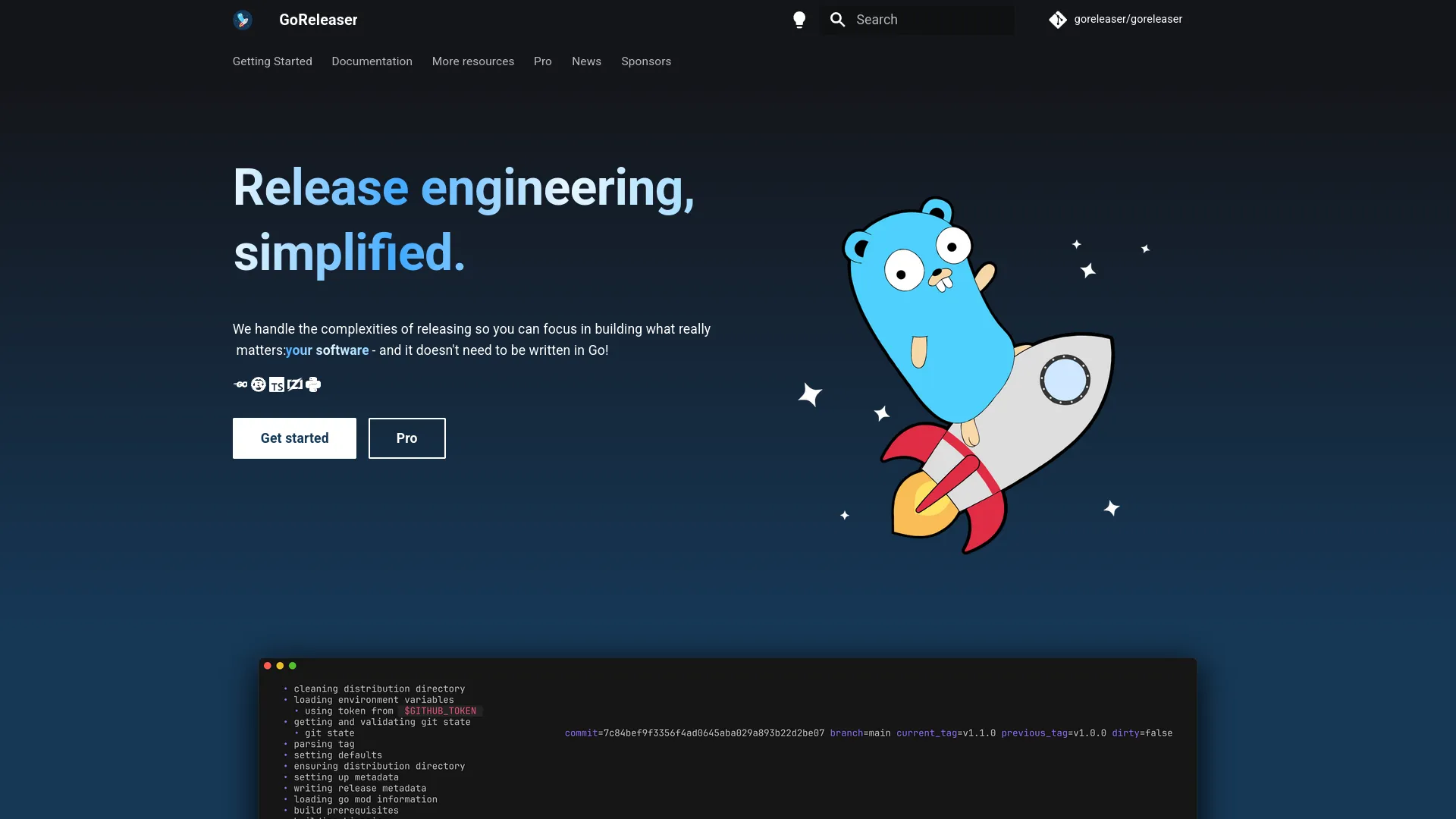 GoReleaser — preview screenshot