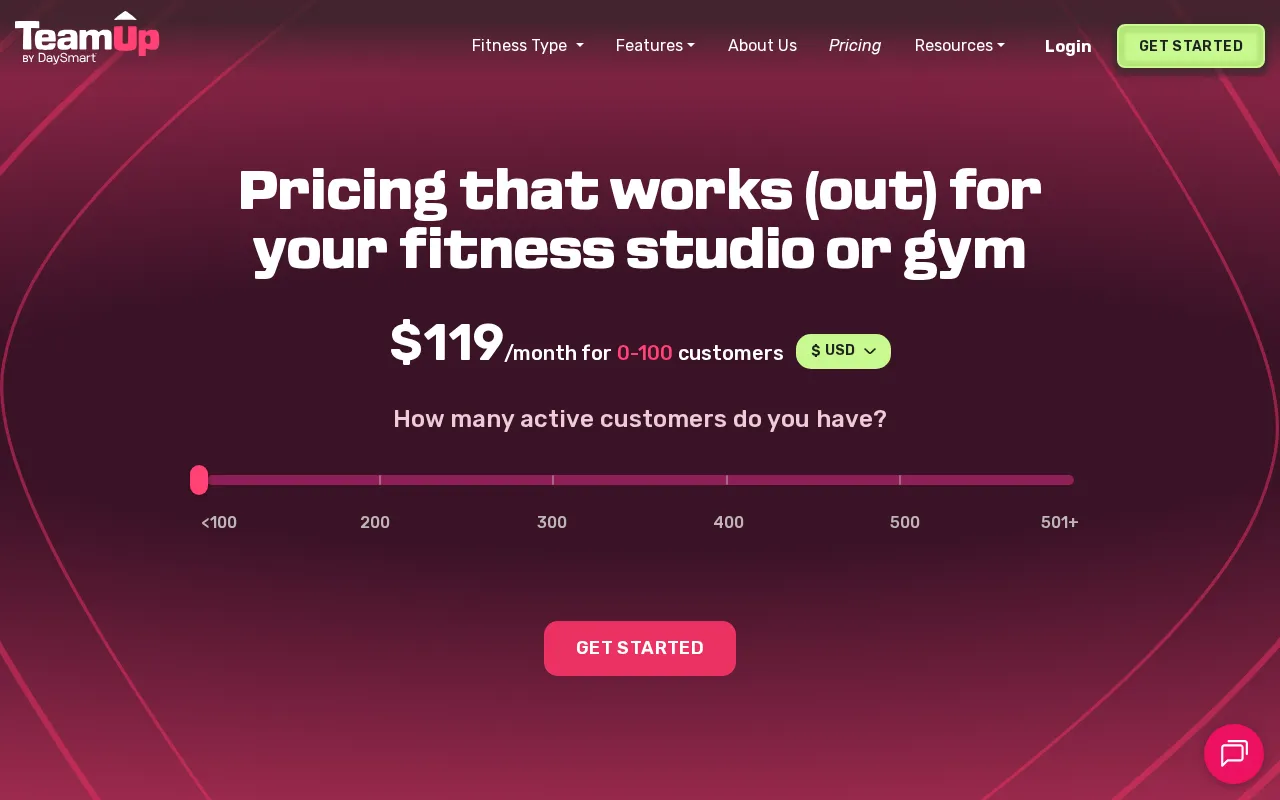 Goteamup — pricing page