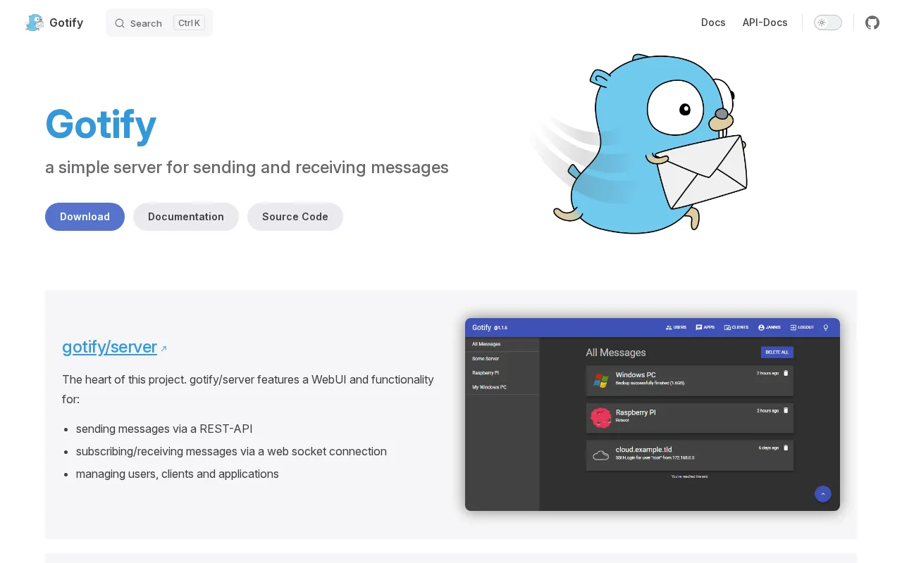 Gotify — preview screenshot