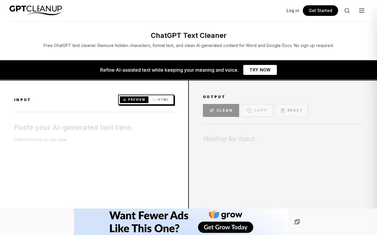 GPT CLEAN UP — preview screenshot