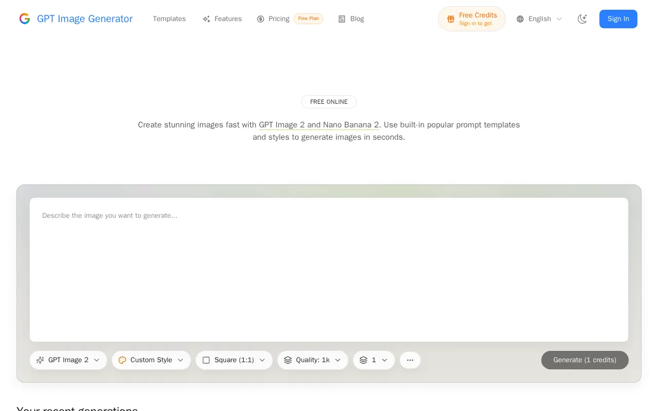 GPT Image Generator — preview screenshot