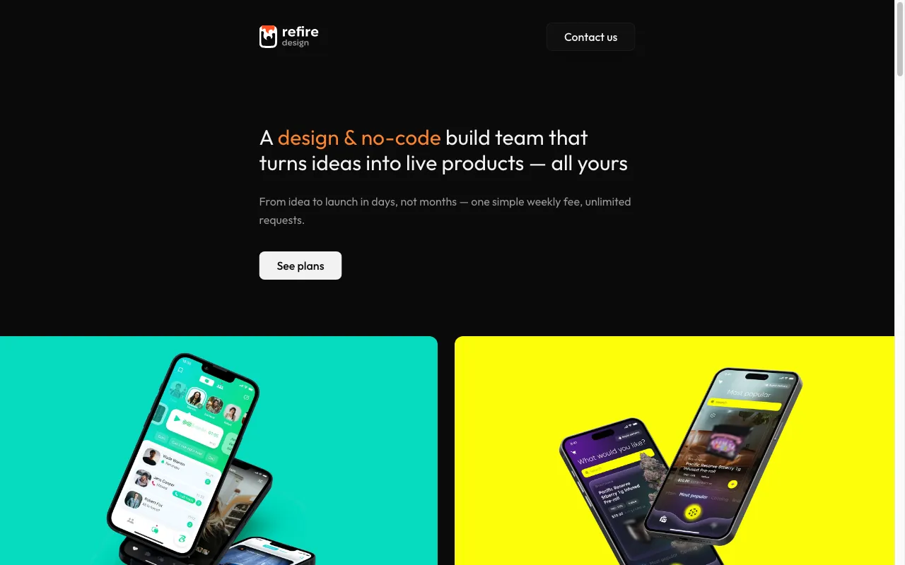 Refire Design — pricing page
