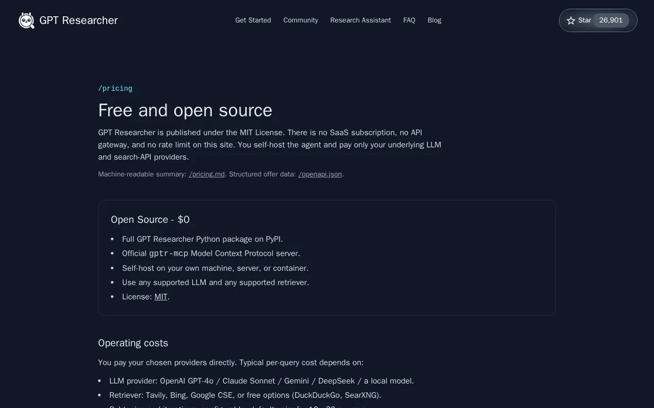 Tavily — pricing page