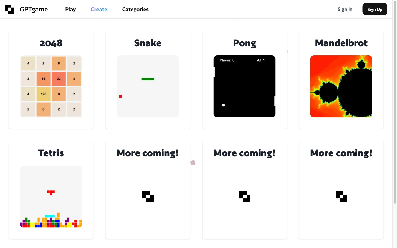 GPTgame — preview screenshot