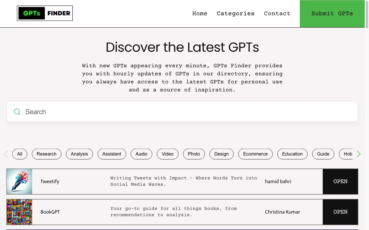GPTsFinder — preview screenshot