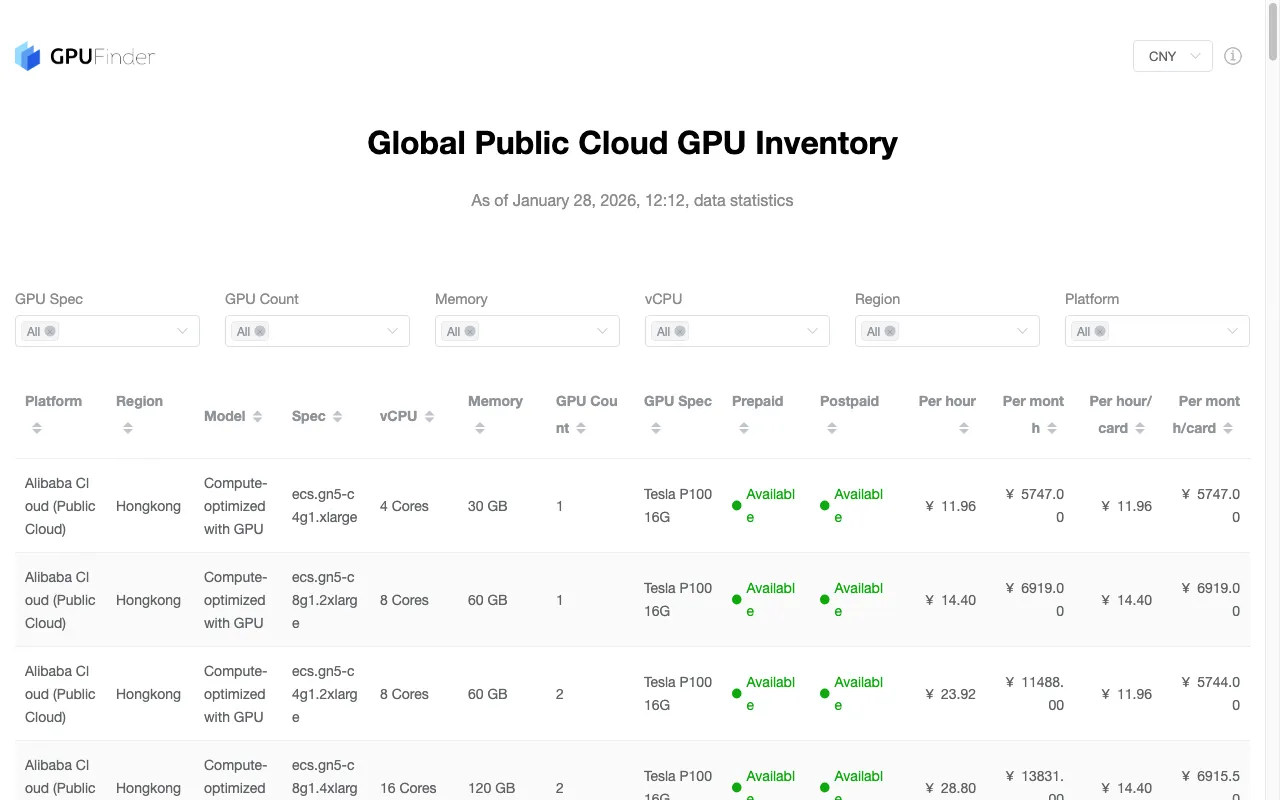 GPU Finder — preview screenshot
