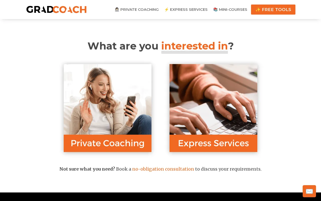 Grad Coach — pricing page
