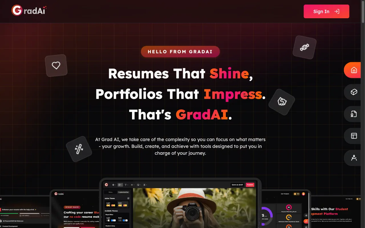GradAI — preview screenshot