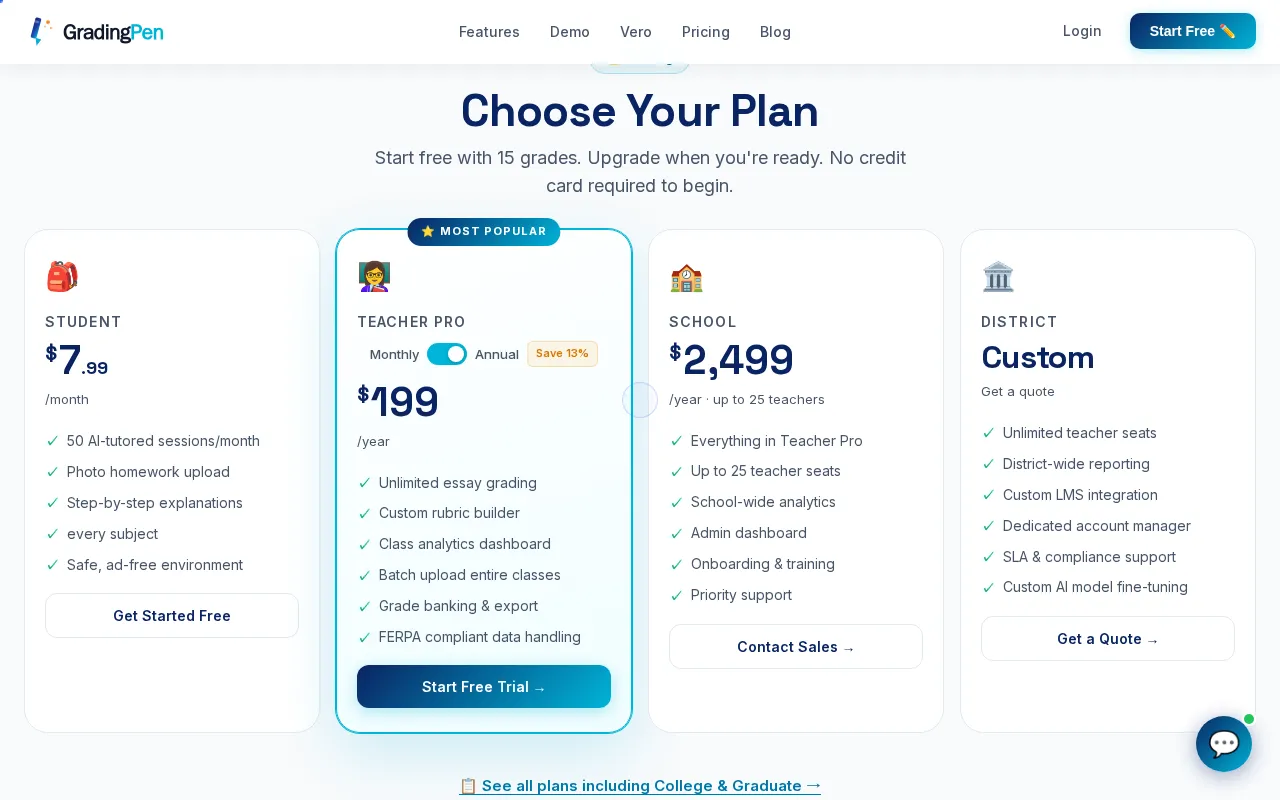 GradingPen — pricing page