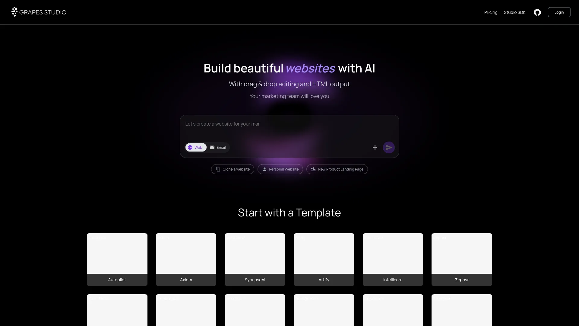 GrapesJS — preview screenshot