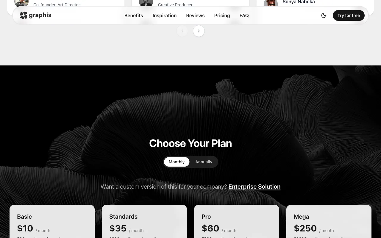 Graphis — pricing page