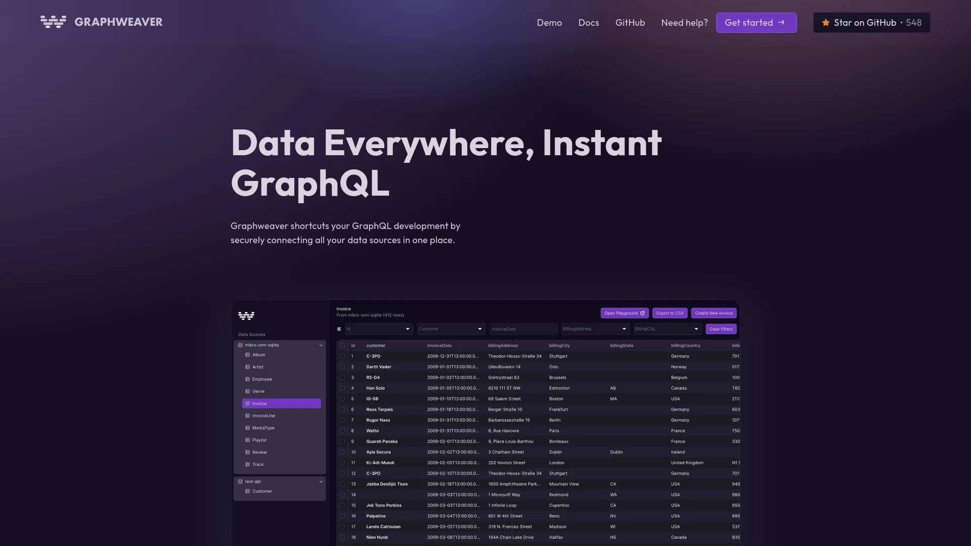 Graphweaver — preview screenshot