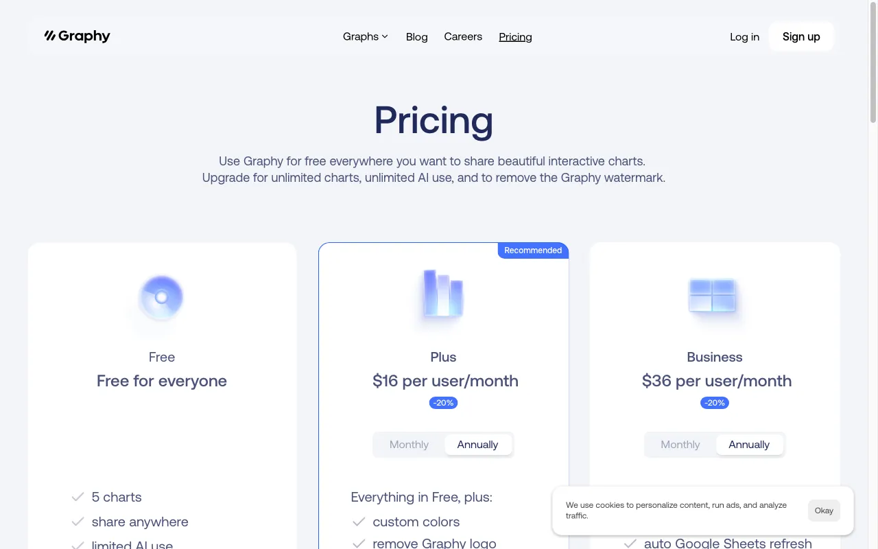 Graphy for Data Storytelling — pricing page