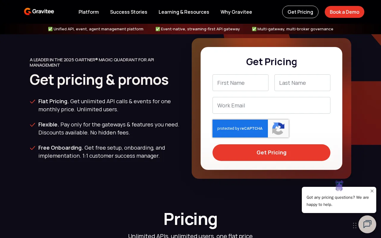 Gravitee — pricing page